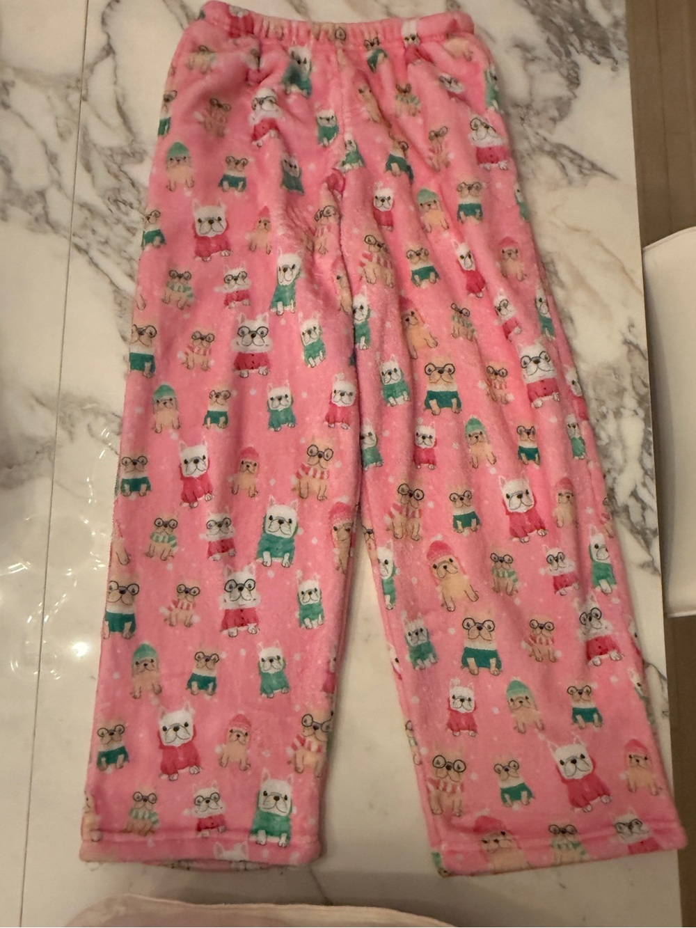 Iscream Cozy Kids Frenchie Pink Plush Pajama Pants